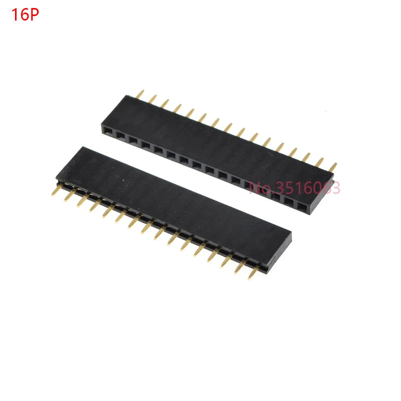 10PCS 2/3/4/5/6/7/8/10/12/16/20/40 Pin Single Row Straight Pin Female Header 2.54MM Pitch Connector Socket 2P/3P/4P/16P/20P/40P