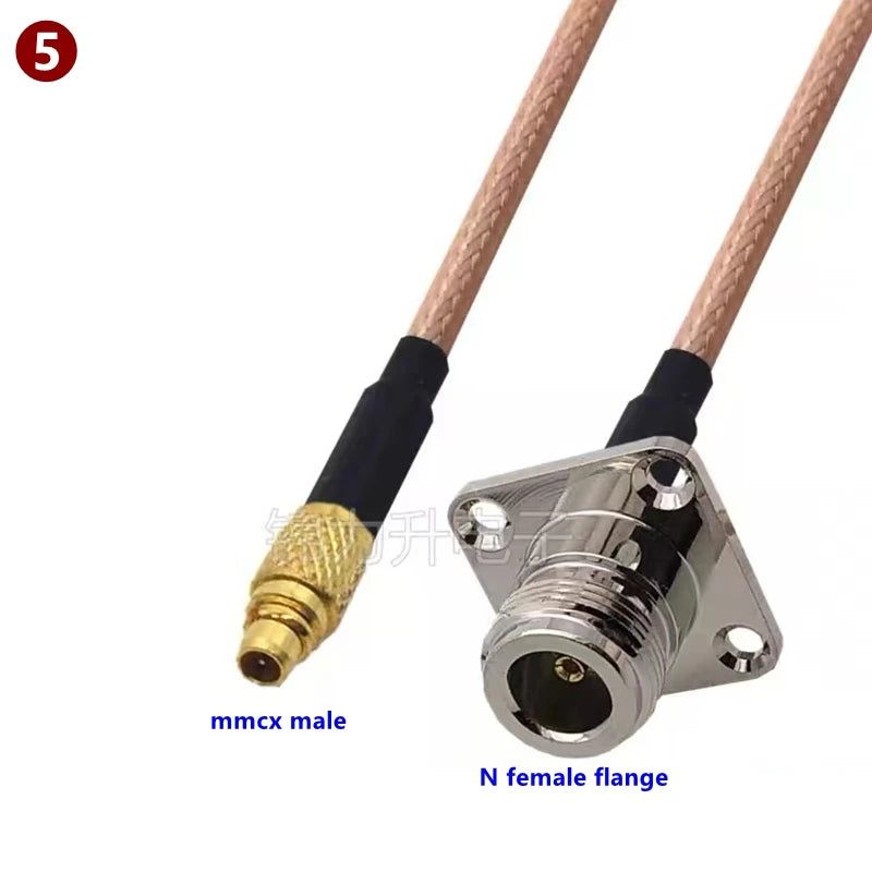 RG316 Cable 4Hole Flange L16 N Female to MMCX / MCX Male 90° right angleConnector Extension Pigtai Low Loss 50ohm Fast Delivery