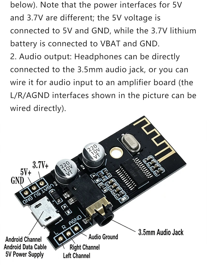 MH-M18 MH-M28 MH-M38 Bluetooth 4.2 Audio Receiver Module Wireless Stereo Music Board Type-C Micro USB