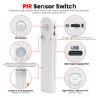 Waterproof Motion Sensor COB Light Battery USB Powered Led Strip IP68 5V Auto ON/OFF Cabinet Kitchen Staircase Liner Lighting