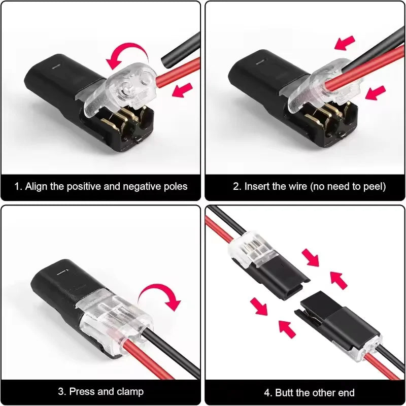 2-300pcs Waterproof 2 Pin Electrical Connector Plug, Automotive Car Truck Motorcycle Wire Cable Terminal Strip Connector Kit