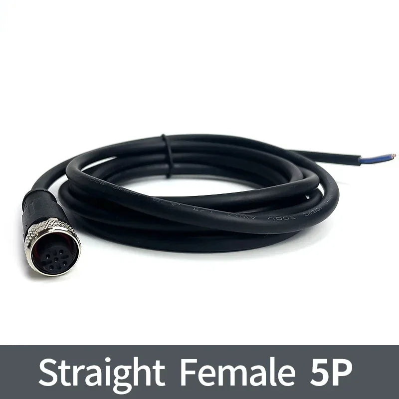 2Meters M12 sensor connector waterproof cable plug Male&Female 4 5 8 12Pin PVC Integrated injection molding M12 connectors
