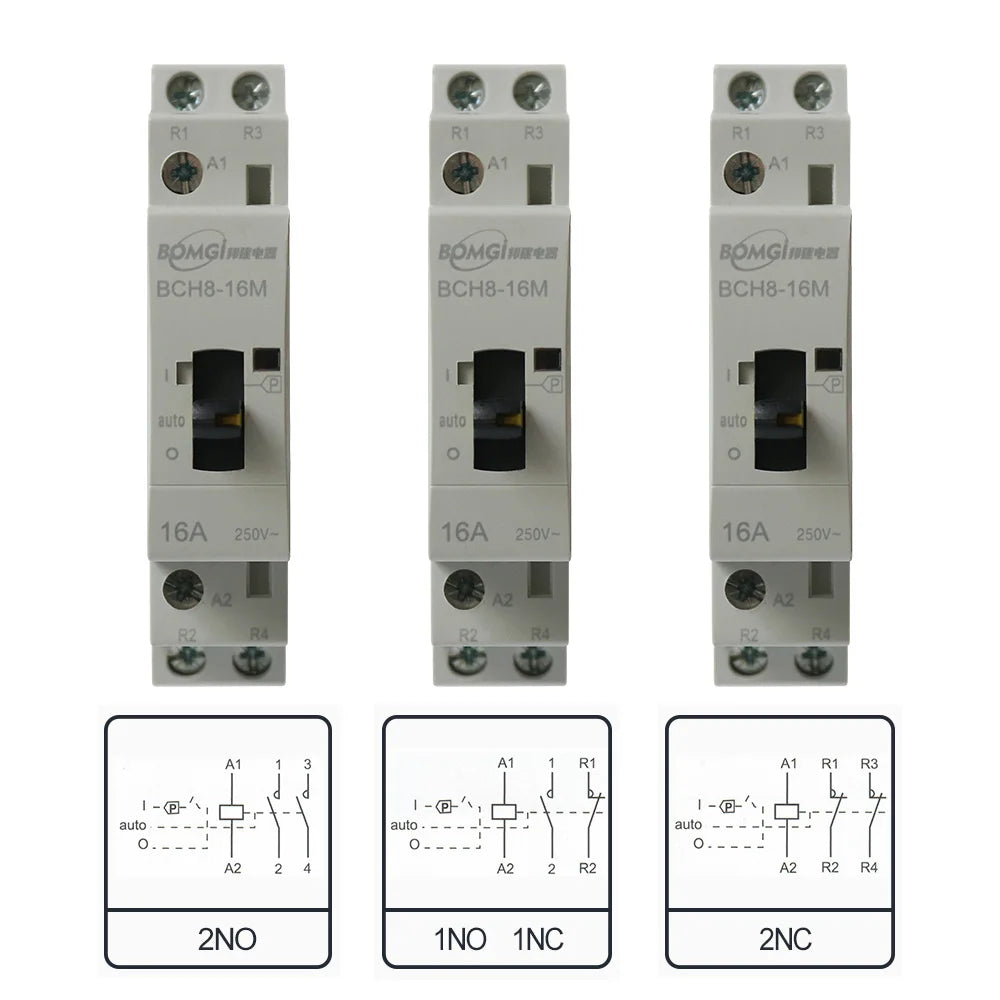Ac Contactor 220V Din Rail Modular Single Phase 16A 25A Mini 24V 220 V 2No 2Nc 110V Electric 230V Silent Electronic Relay Rele D