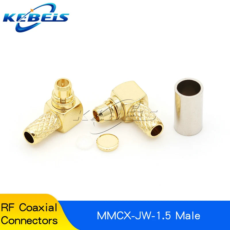 2PCS MCX-JW-1.5 Male Head MMCX-J-K-1.5 MCX MMCX Connector MMCX-JB2 Crimping RG316/405 Feeder Connector Right Angle Elbow