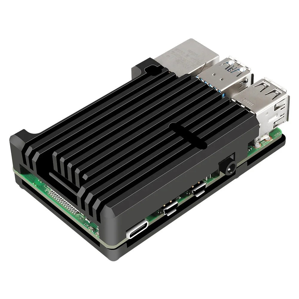 Armor Aluminum Case for Raspberry Pi 4 Model B, Auto Cooling Metal Case with Heatsink Thermal Adhesive for Raspberry 4B