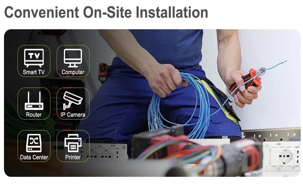 RJ45 Pass Through Crimp Tool, RJ45 Cat5 Cat6 Cat7 Crimping Tool, RJ11 Crimping Tool, Ethernet Network Cable Crimper Stripper