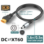 16AWG XT60 Female To DC5521 Male Power Cable Adapter for Solar Power Station and Laptops