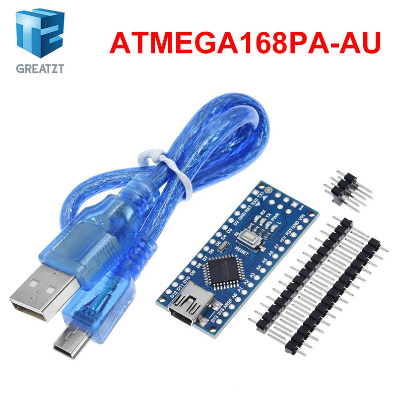 GREATZT Nano Atmega168 controller compatible for arduino nano Atmega168PA-AU CH340 CH340C replace CH340G USB driver