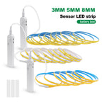 3MM 5MM 8MM COB LED Light Strip 5V 320LEDs PIR Motion Sensor Flexible Night Light USB/AAA Battery Powered Tape 3000K 4000K 6000K