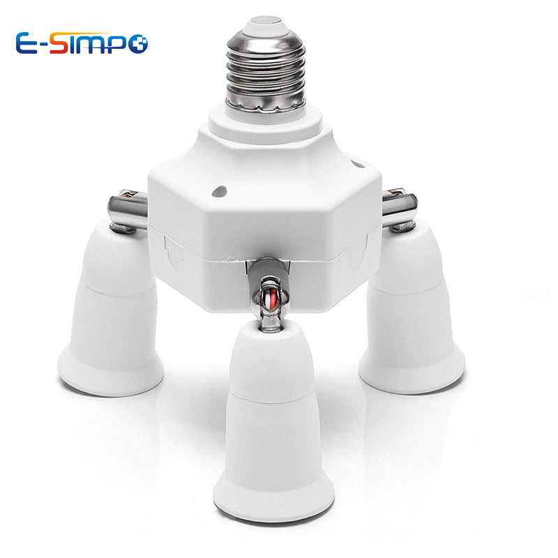 3/4/5 E26 E27 Edison Screw CFL LED Lamp Bulb Base Adapter Anti-Flame PBT Pendant Ceiling Mount Light Socket Splitter Extender