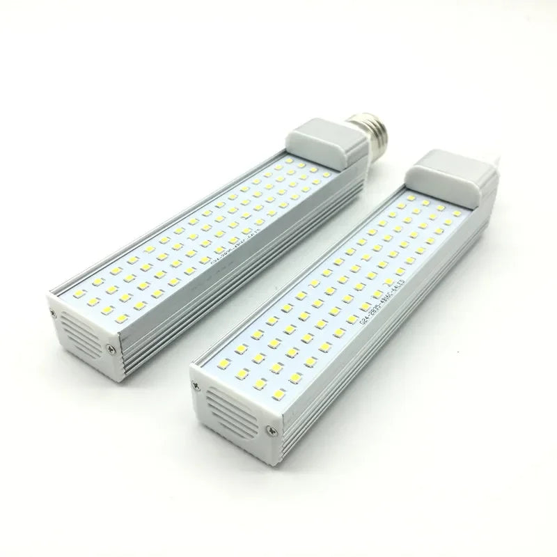 G24 2Pin 7W9W10W12W15W18W E27 LED Corn Bulb Lamp Horizontal Clear Cover Rotatable 85-265V Plug 2U PLC CFL LED Replacement Light