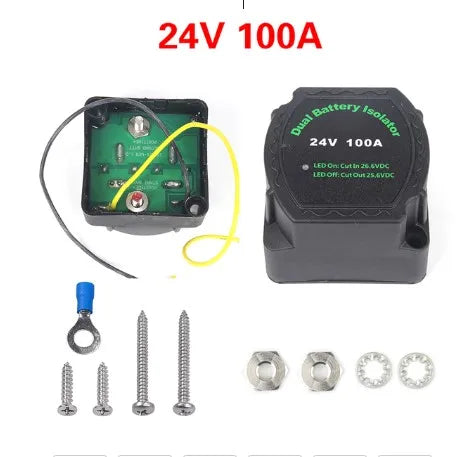 140A Battery Isolator Parallel for Camper Batteries Charging Relay VSR 12V Split for Car RV's Boat Marine Camper Truck