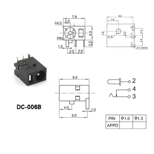 DC002/004/DC005/015 Power Socket 3.5x1.3mm 5.5x2.1mm 5.5x2.5mm DC Power Socket USB Three-Leg Direct Plug Socket Female Connector