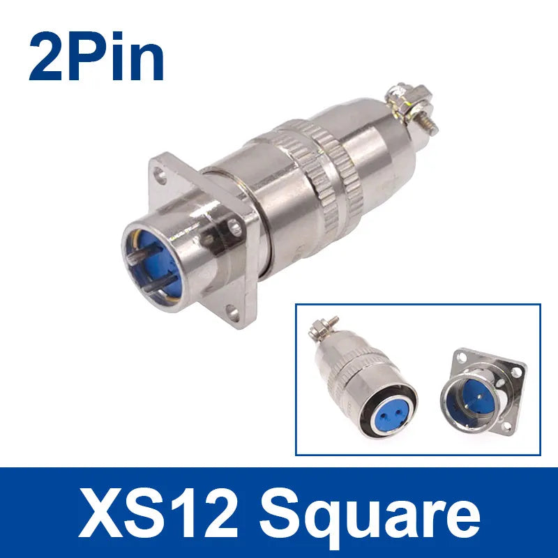 1PCS XS12 Connector 12mm Quick Push-Pull Circular Square Socket 2pin3pin4pin5pin6pin7pin 3A 400v Male and Female Plug