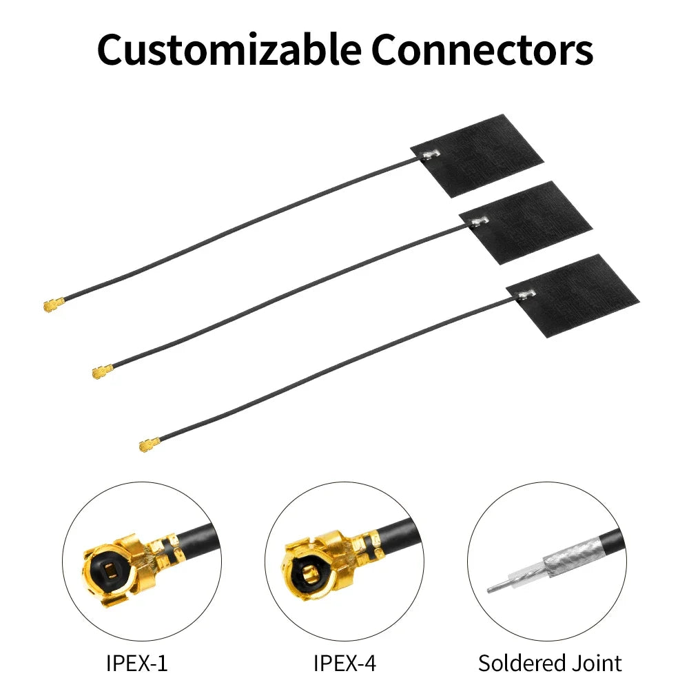 5PCS 433MHz Built-In FPC Soft Board Antenna LoRa Module Antennae 6dBi I-P-E-X-1 Connector 12CM Cable for Monitoring Equipment