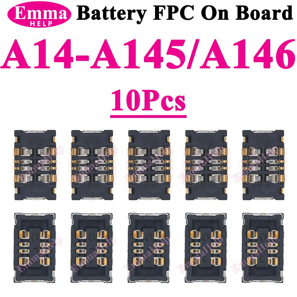 10Pcs Inner Battery FPC Connector Cilp Contact Plug For samsung A06 A55 A35 A54 A34 A33 A73 A13 A15 A16 Connector Plug On Board