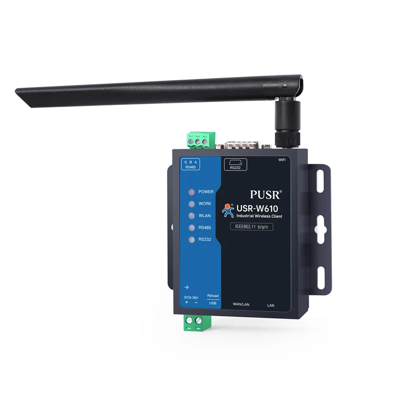 PUSR Serial RS485 RS232 to WiFi Converter Industrial Wireless Client Modbus Gateway MQTT Protocol USR-W610 (Qualcomm Version)