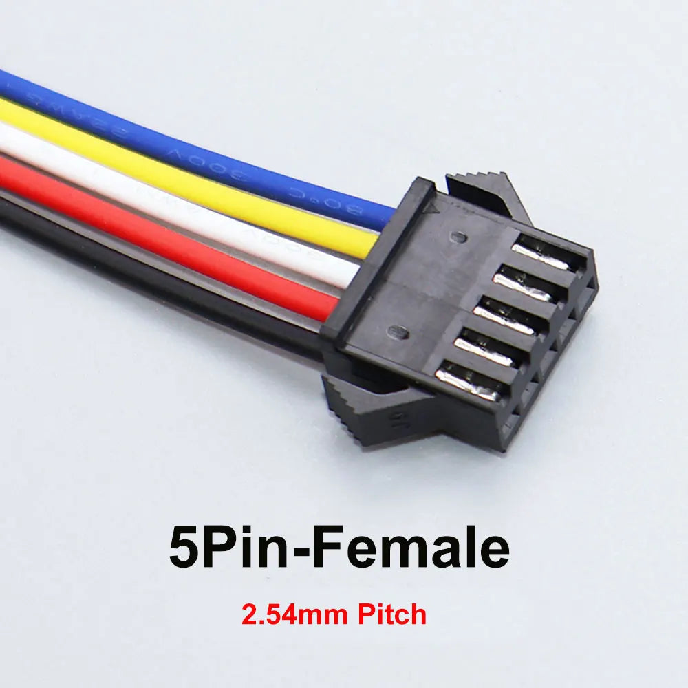 JCD 2/3/4/5/6 Pin LED Strip JST SM Connector Male or Female Adapter Plug Connector Terminal with 20CM 22AWG Wire for Light Strip