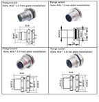 M12 Waterproof IP67 Aviation Plug Socket 4 5 8 Pin Hole Needle Male Curved Straight Screw Solderless Power Connector PG7 Charger