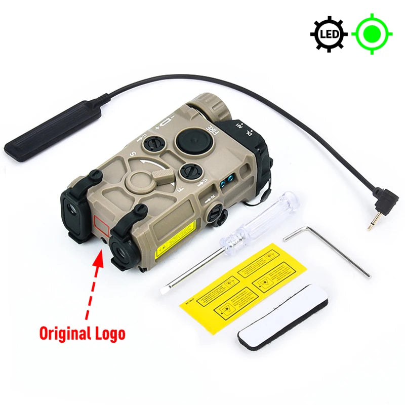 Tactical Nylon EOTEC OGL Red Dot Laser Indicator Blue Green IR PEQ-15 with OGL White Strobe Flashlight for Airsoft Gun Rifle