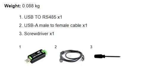 Waveshare Industrial USB To RS485 Converter USB TO RS485 Bidirectional Converter Compatible with Linux/Android/Windows 11/10/8/7