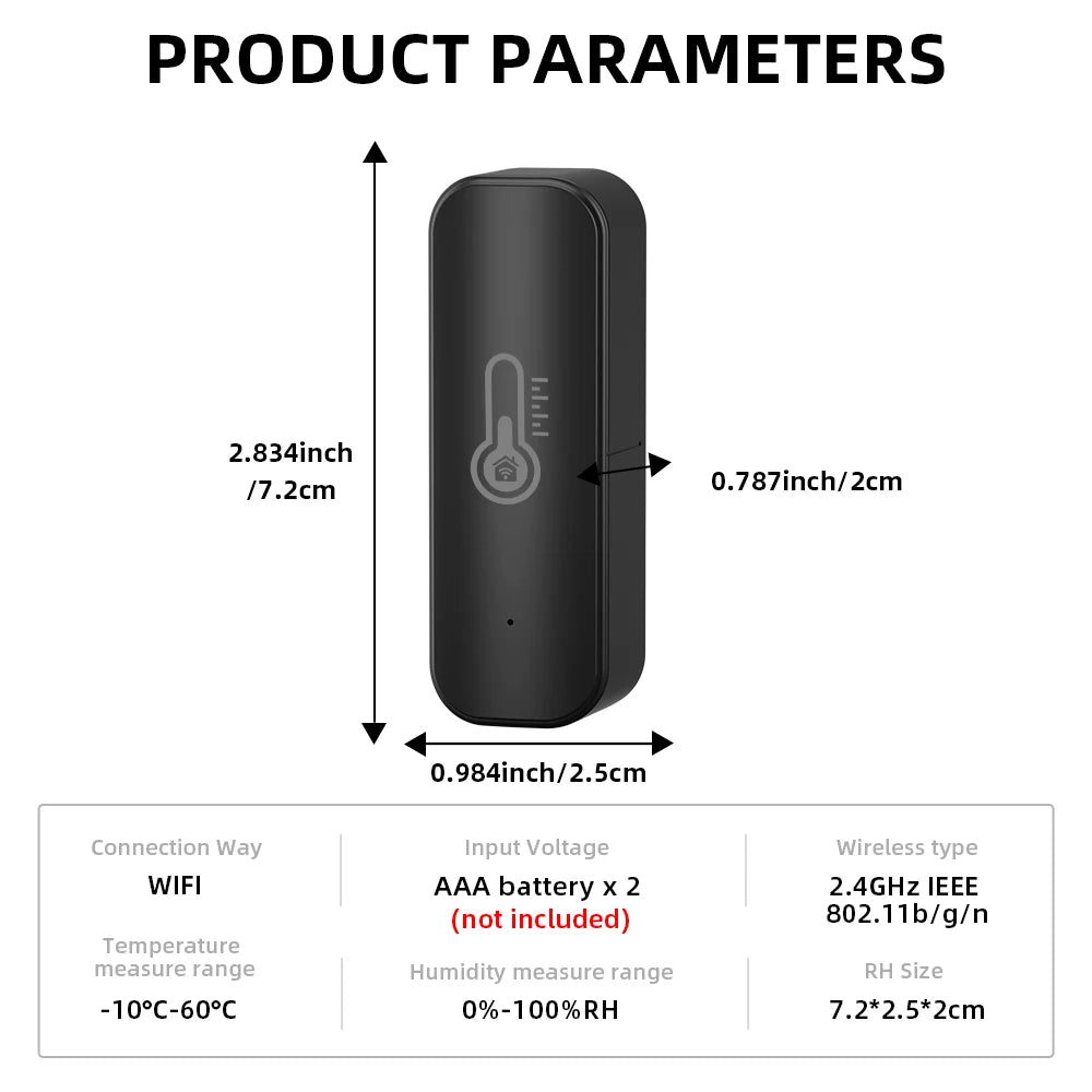 Tuya WIFI Temperature and Humidity Sensor Hygrometer Thermometer with/No LCD Display Indoor Support Alexa Google Assistant