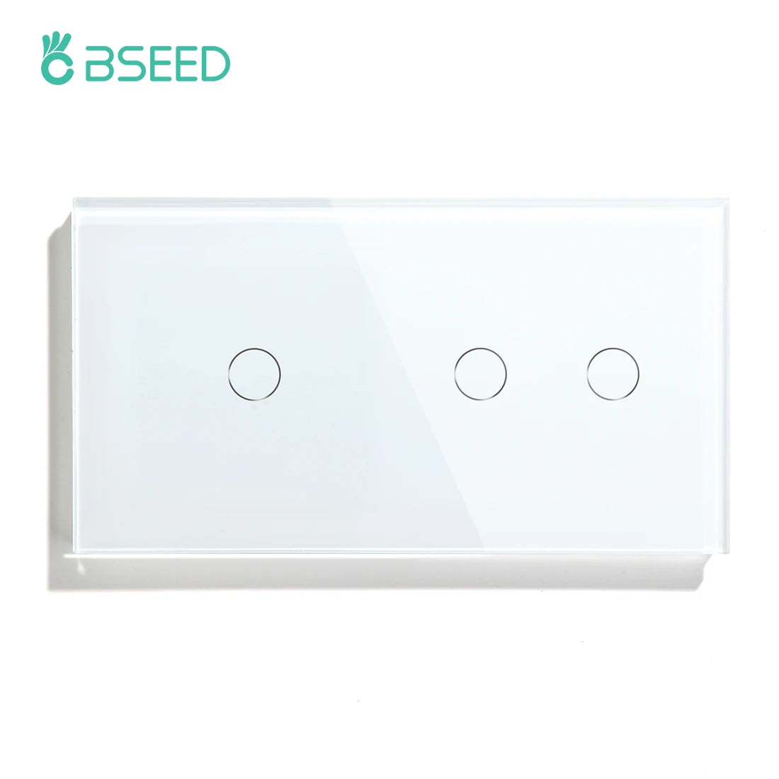 BSEED 1/2/3Gang Touch Switch Double Light Switch Triple Sensor Switch 1Way EU Standard Glass Panel Blue Back Light White Series