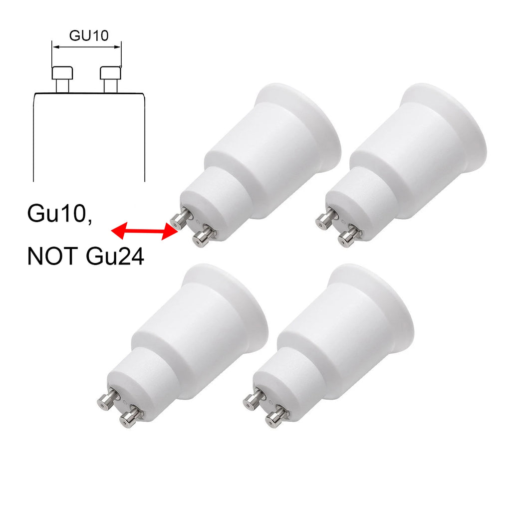 2pcs E17 to GU10, E27 E26-GU10 Porcelain Edison Screw to LED Spotlight Socket Ceramic Lamp Base Converter Extender Adapter
