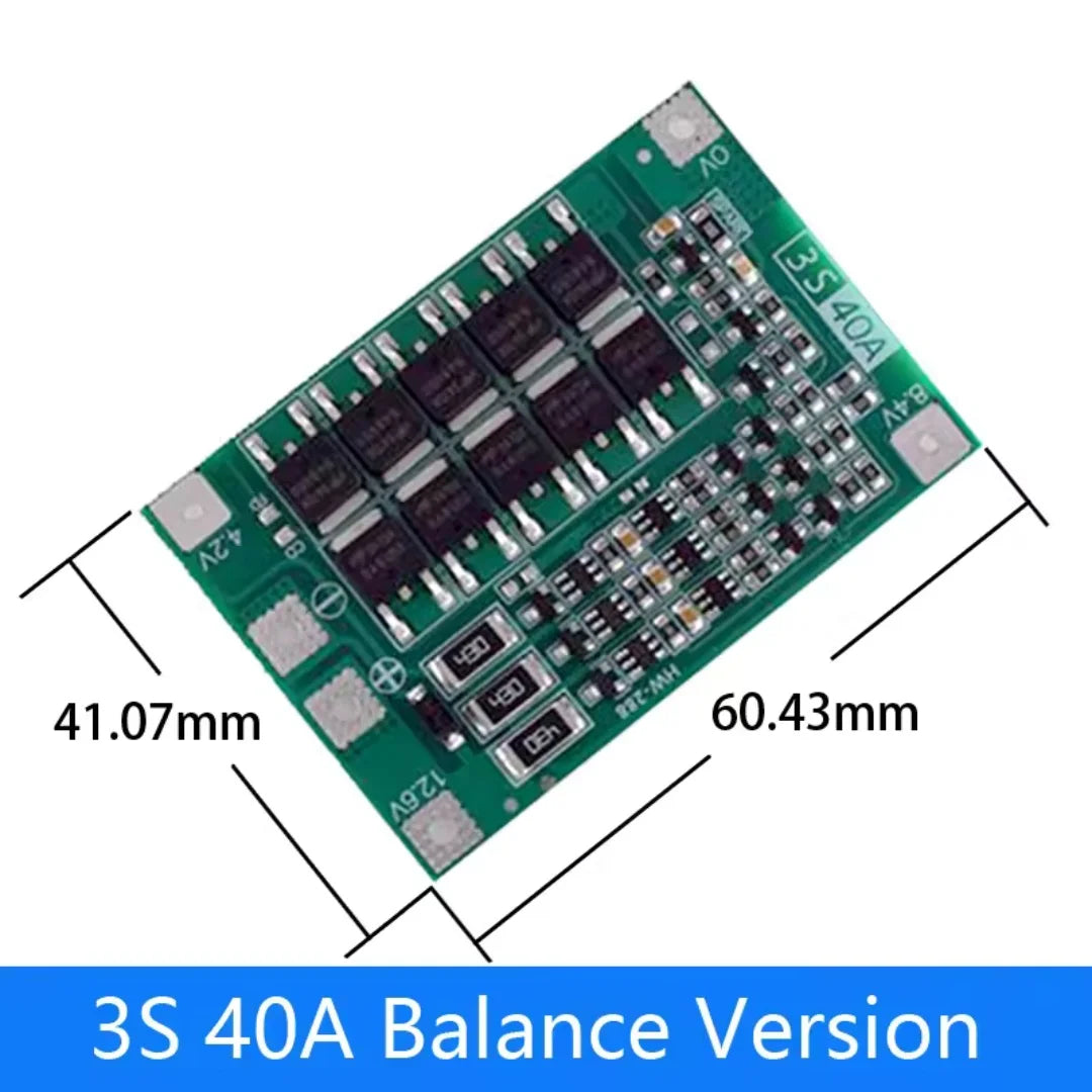 3S 4S 40A 60A Li-ion Lithium Battery Charger Protection Board 18650 BMS For Drill Motor 11.1V 12.6V 14.8V 16.8V Enhance Balance