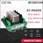 SALE GEYA 2/4/16 Channel PLC Relay Module 12V/24V DC 8A with Fuse Protection DIN Rail Mount Industrial Automation