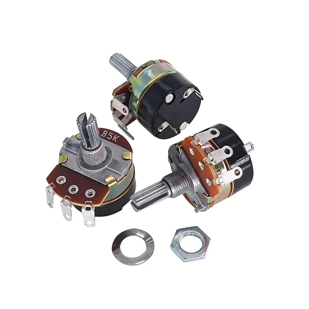 5pcs WH138-1 Adjustable Resistance Speed Regulator With Switch Potentiometer WH138-1 B5K B10K B20K B50K B100K B250K B500K B1M