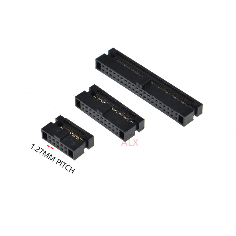 5/10pcs 1.27mm Pitch Fc-6/8/10/16/20/40 Pin Female Header Idc Socket Connector For 0.635mm Flat Ribbon Cable Wire 6p 10p 20p 40p