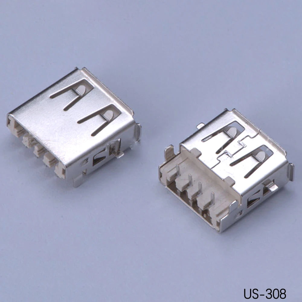 5PCS USB2.0 Female USB Socket Connector 4P USB 2.0 4 Pin Female USB 2.0 Transfers Jack For Laptop Notebook Computer USB Type A/B