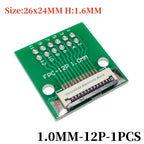 FFC/FPC Adapter Board with Soldered 1.0MM Flip Cover Lower Connector Straight or Bent Pins Available, 4/6/8/10/12/14/16/20/30P