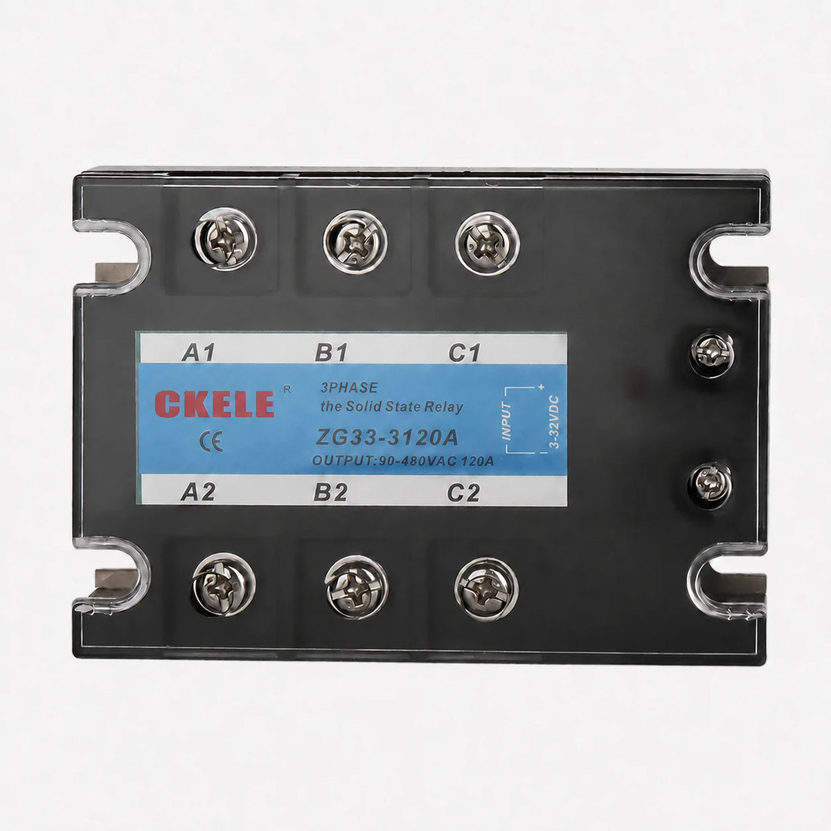 CKELE ZG33 3 Phase Solid State Relay SSR 10A 25A 40A 50A 60A 80A 100A 120A DC 3-32V Control AC 90-480V 380VAC