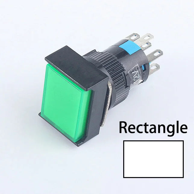 5V 12V 24V 220V 16mm Plastic Momentary LED Illuminuted Maintained Self-locking Push Button Switches Latching Push Button Reset