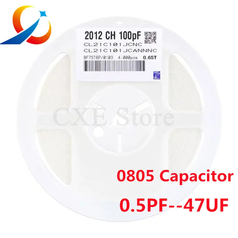 100PCS 0805 SMD MLCC Multi-layer Ceramic Capacitors 0.5pf-47uf 1PF  10PF  47PF 100PF 220PF 1NF 4.7NF 47NF 100NF  1UF 10UF NEW