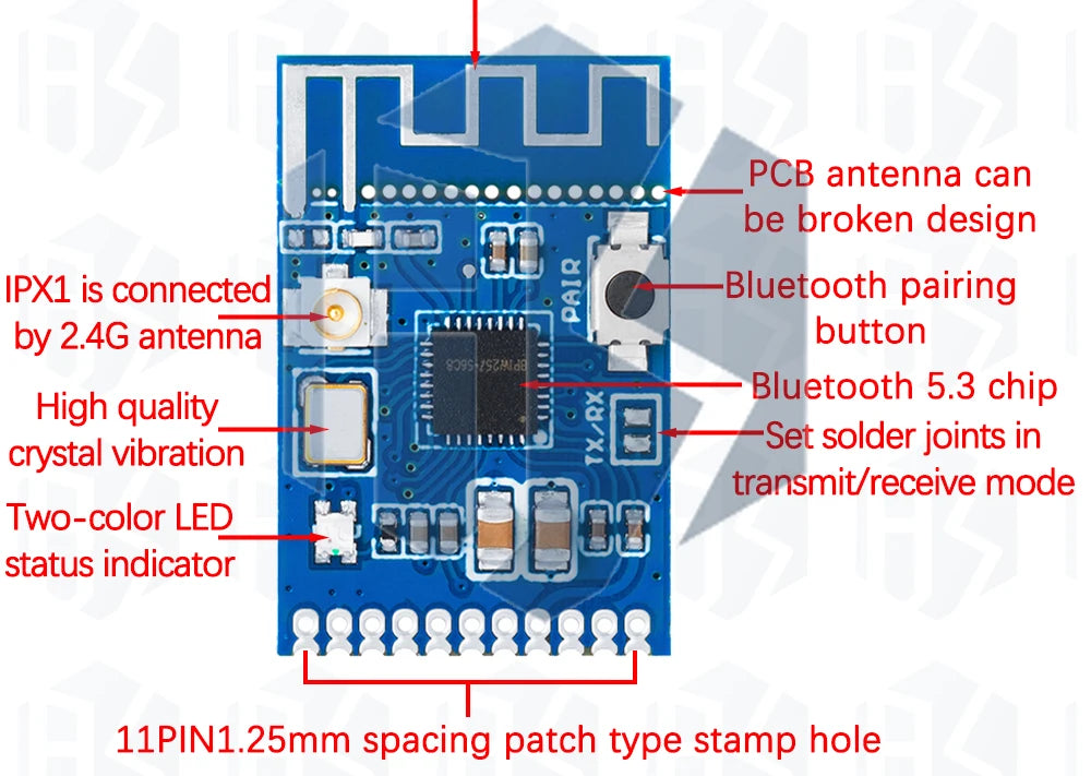 Bluetooth module 5.3 Audio transmitter module Stereo GFSK transceiver Earphone board Wireless speaker KCX_ BT_ EMITTER 5