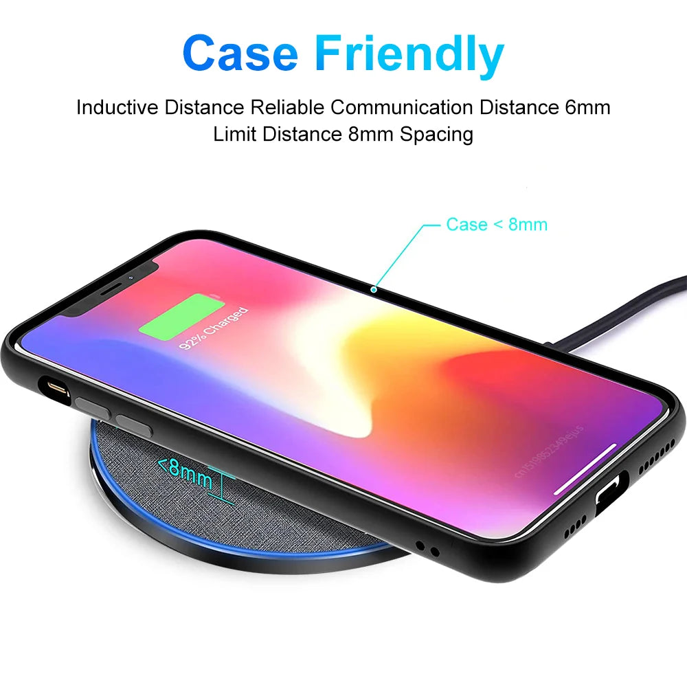 Wireless Charger Pad for iPhone 17 16 15 Pro Max Samsung Galaxy S26 S25 S24 Ultra-Thin Fast Wireless Induction Charging Station