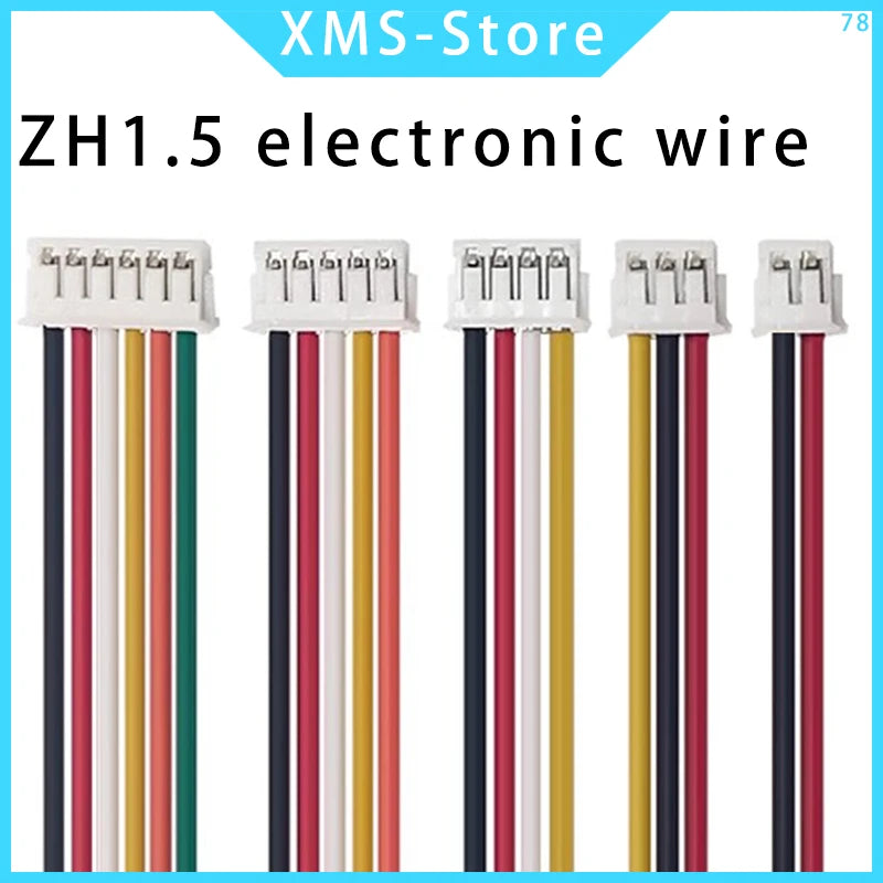 10PCS JST ZH1.5 ZH 1.5mm Wire Cable Connector 2/3/4/5/6/7/8/9/10/12 Pin 1.5MM Pitch  Plug 10CM/20cm/30CM Wire Length 28AWG