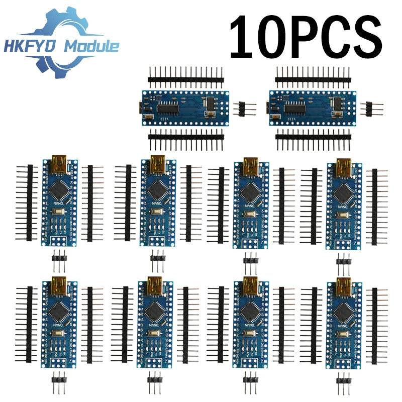 1-10pcs Nano 3.0 Compatible Controller – Arduino Bootloader, CH340 Chip, 16MHz ATMEGA328P/PB with Multi USB Interface