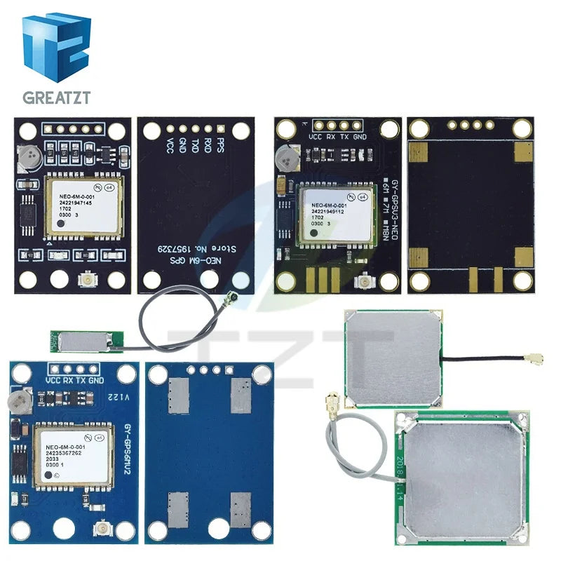GREATZT 1PCS GY-NEO6MV2 new NEO-6M GPS Module NEO6MV2 with Flight Control EEPROM MWC APM2.5 large antenna for arduino