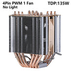 XUANFENG Air-cooled CPU Cooler 90mm Fan Twin Towers 4/6 Heat Pipe 4pin/PWM Compatible LGA2011 115x 1200 1700 X79 X99 AMD AM3 AM4