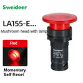 22mm Mushroom Button Switch Momentary Self Reset Emergency Stop Push Button Switch Power Start Switch with Light Red Green 5A