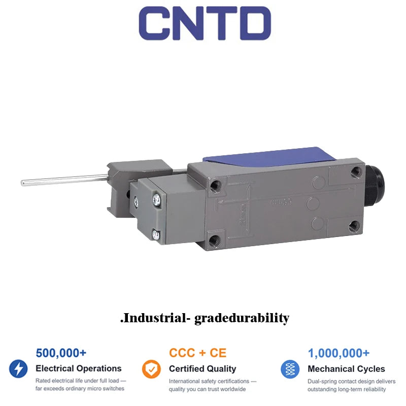 CNTD CZ-8107N Limit Switch Spring Rod IP65 SPDT 5A 250VAC Micro Position Sensor Industrial Control Switch CCC CE