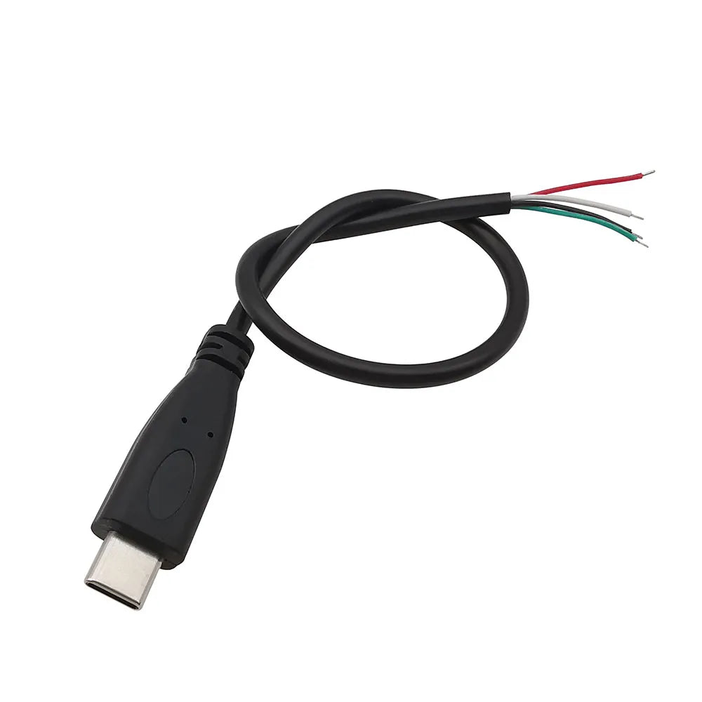 1/3Pcs 0.3M 1M 2M USB Type C Male Female Power Supply Cable Charge Connector Welding 2Pin 4Pin Wire Extension Adapter DIY Repair