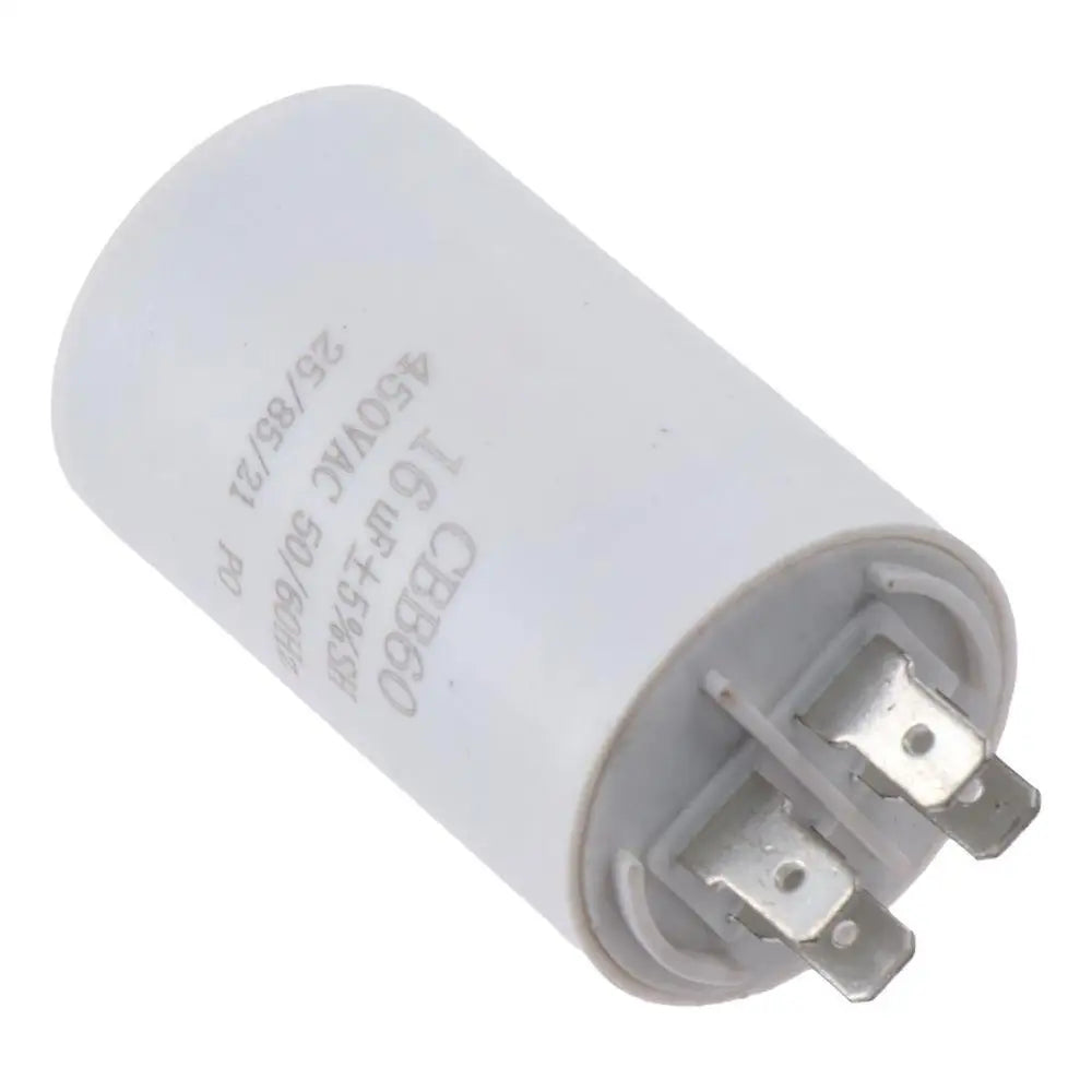 CBB60 Run Capacitor 16uF 450V AC Double Insert 50/60Hz Cylinder 72x40mm White for Air Compressor Water Pump Motor