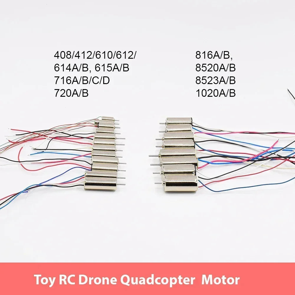 DC 3V-3.7V Mini Coreless Motor 408,412,612,615,716,720,816,8520,8523,1020 High Speed Strong Magnetic Engine For RC Drone