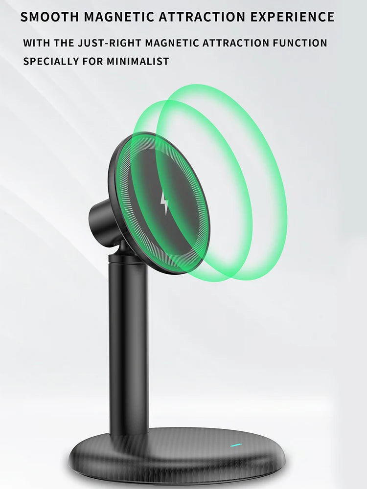 15W Strong Magnetic Wireless Chargers for iPhone Samsung Xiaomi Office Home Travel Desktop Fast Charger Mobile Phone Holder