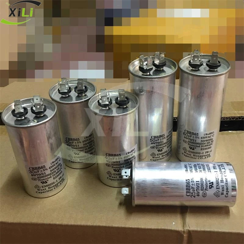 1PCS CBB65 RoHS 25UF 30UF 40UF 50UF 450VAC Air Conditioning Compressor Oil Immersion Capacitor 450V25UF 450V30UF 450V40UF 450V50